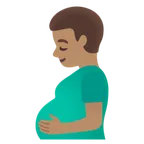 pregnant man: medium skin tone สำหรับแพลตฟอร์ม Google