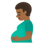 pregnant man: medium-dark skin tone untuk platform Google