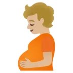 pregnant person: medium-light skin tone untuk platform Google