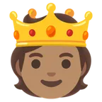 person with crown: medium skin tone per la piattaforma Google