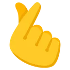 Google 平台中的 hand with index finger and thumb crossed