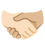 handshake: light skin tone, medium-light skin tone for Google platform