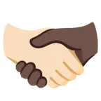 handshake: light skin tone, dark skin tone for Google platform