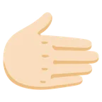 rightwards hand: light skin tone pentru platforma Google