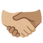 handshake: medium-light skin tone, medium skin tone per la piattaforma Google