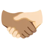 Google platformu için handshake: medium skin tone, light skin tone