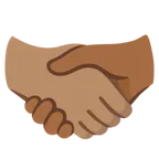 handshake: medium skin tone, medium-dark skin tone per la piattaforma Google