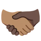 handshake: medium skin tone, dark skin tone สำหรับแพลตฟอร์ม Google