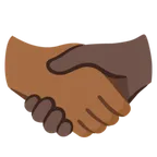 handshake: medium-dark skin tone, dark skin tone สำหรับแพลตฟอร์ม Google