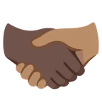 handshake: dark skin tone, medium skin tone สำหรับแพลตฟอร์ม Google