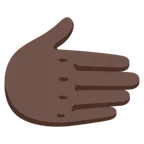 rightwards hand: dark skin tone สำหรับแพลตฟอร์ม Google