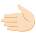 leftwards hand: light skin tone สำหรับแพลตฟอร์ม Google