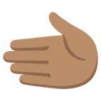 leftwards hand: medium skin tone pentru platforma Google