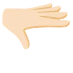 palm down hand: light skin tone สำหรับแพลตฟอร์ม Google