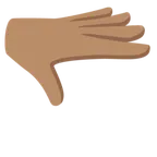 palm down hand: medium skin tone per la piattaforma Google