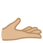 palm up hand: medium-light skin tone สำหรับแพลตฟอร์ม Google