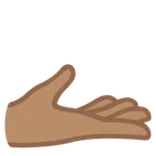 palm up hand: medium skin tone สำหรับแพลตฟอร์ม Google