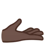 palm up hand: dark skin tone สำหรับแพลตฟอร์ม Google