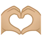 heart hands: medium-light skin tone สำหรับแพลตฟอร์ม Google