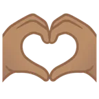 Google dla platformy heart hands: medium skin tone