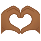Google 플랫폼을 위한 heart hands: medium-dark skin tone