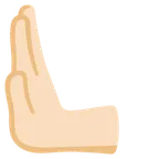 leftwards pushing hand: light skin tone สำหรับแพลตฟอร์ม Google