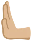 leftwards pushing hand: medium-light skin tone สำหรับแพลตฟอร์ม Google