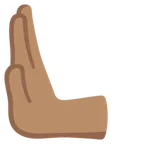 leftwards pushing hand: medium skin tone per la piattaforma Google