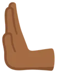 leftwards pushing hand: medium-dark skin tone für Google Plattform