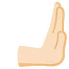 rightwards pushing hand: light skin tone لمنصة Google