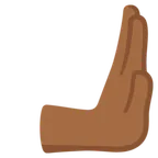 rightwards pushing hand: medium-dark skin tone per la piattaforma Google