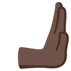 rightwards pushing hand: dark skin tone per la piattaforma Google