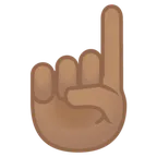 Google 플랫폼을 위한 index pointing up: medium skin tone