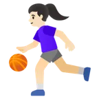 woman bouncing ball: light skin tone til Google platform