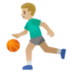 man bouncing ball: medium-light skin tone for Google platform