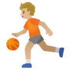 person bouncing ball: medium-light skin tone สำหรับแพลตฟอร์ม Google