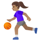 woman bouncing ball: medium skin tone für Google Plattform