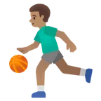 man bouncing ball: medium skin tone pentru platforma Google