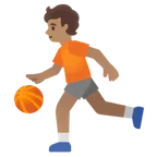 person bouncing ball: medium skin tone untuk platform Google