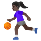 woman bouncing ball: dark skin tone עבור פלטפורמת Google