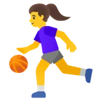 woman bouncing ball لمنصة Google