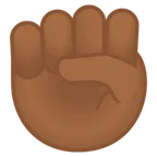 raised fist: medium-dark skin tone per la piattaforma Google