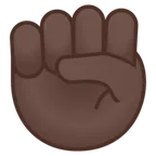 raised fist: dark skin tone für Google Plattform