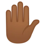 Google 플랫폼을 위한 raised hand: medium-dark skin tone
