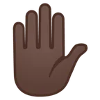 raised hand: dark skin tone pentru platforma Google