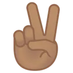victory hand: medium skin tone สำหรับแพลตฟอร์ม Google