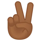victory hand: medium-dark skin tone per la piattaforma Google