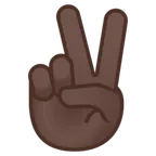 victory hand: dark skin tone für Google Plattform