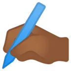 Google 플랫폼을 위한 writing hand: medium-dark skin tone