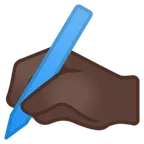 writing hand: dark skin tone pentru platforma Google